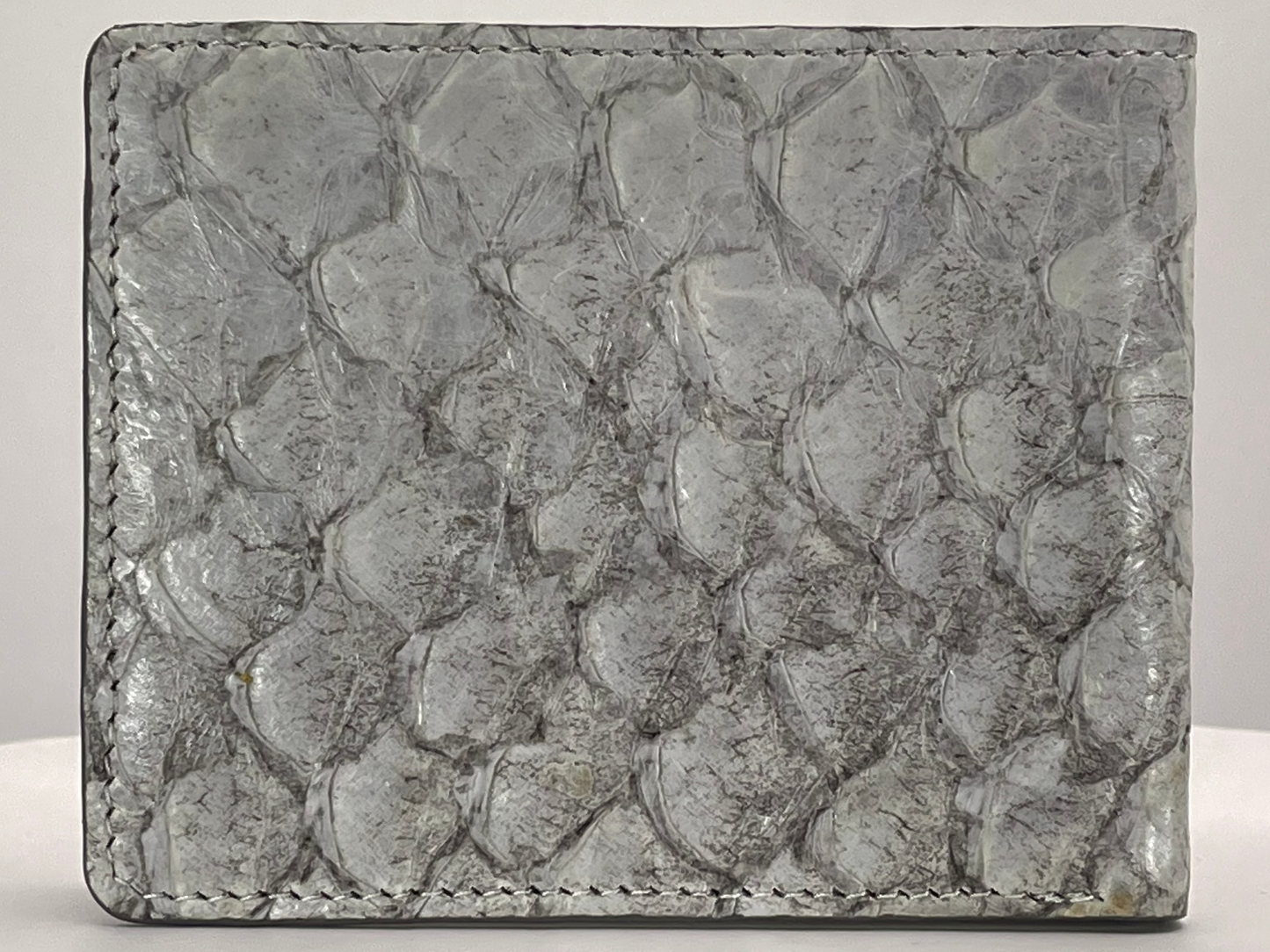 Barramundi skin wallet on a white background - back